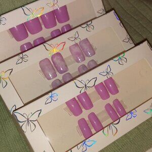 24-pc Lavender 🪻 Marble Mix Press-on Nail Set (Ready to Ship)